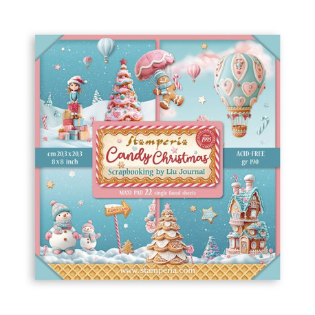 Stamperia Candy Christmas MAXI Paper Pack 20x20cm