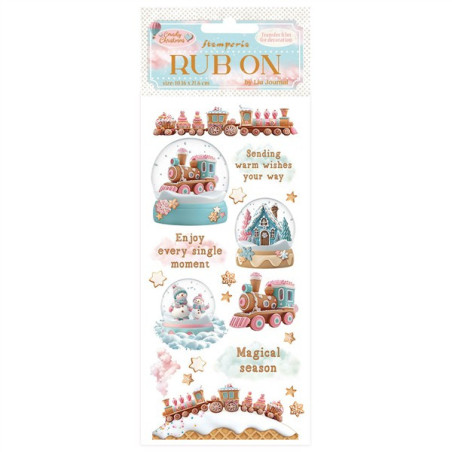 Stamperia Candy Christmas Rub-On Snowglobes