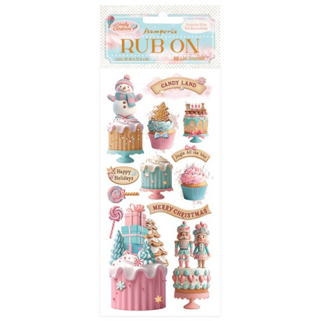 Stamperia Candy Christmas Rub-On Cakes