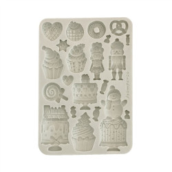 Stamperia Candy Christmas A5 Silicon Mold Cakes
