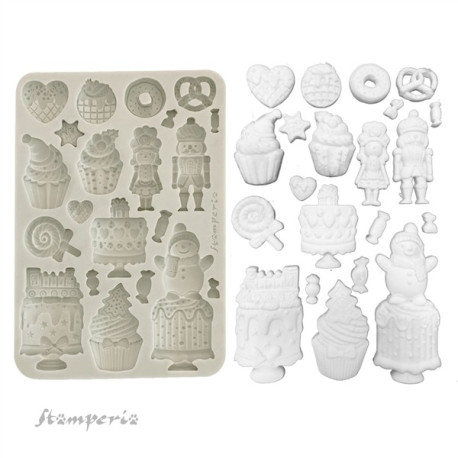Stamperia Candy Christmas A5 Silicon Mold Cakes