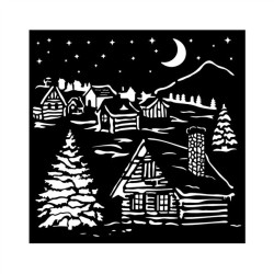 Stamperia The Owl's House Thick Stencil Cottage 18x18cm