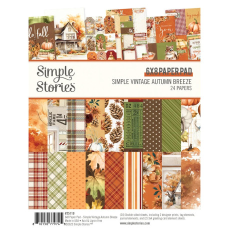 Simple Stories Simple Vintage Autumn Breeze Paper Pad 15x20cm