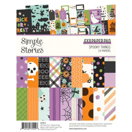 Simple Stories Spooky Things Paper Pad 15x20cm