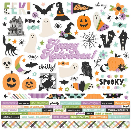 Simple Stories Spooky Things Cardstock Stickers 30x30cm