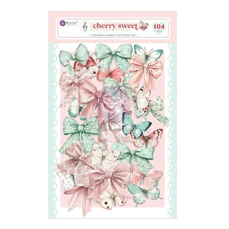 Prima Marketing Cherry Sweet Ephemera Bows & Butterflies 104pz