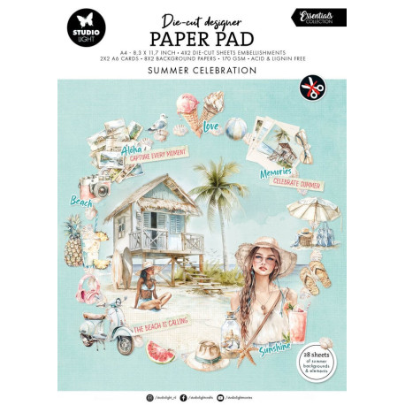Studio Light Essentials Die-Cut Designer Paper Pad A4 Summer Celebration
