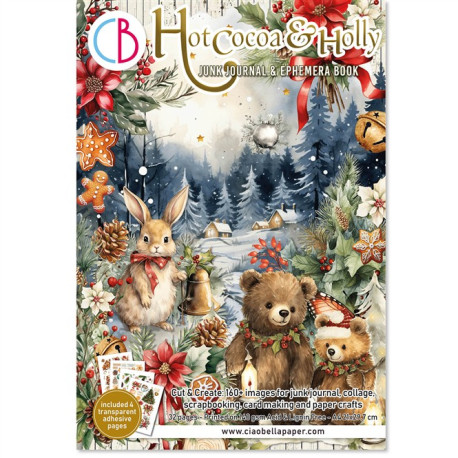 Ciao Bella HOT COCOA & HOLLY A4 Junk Journal Ephemera Book 32pz