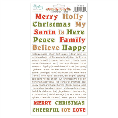 Mintay Papers Holly Jolly Paper Stickers Words