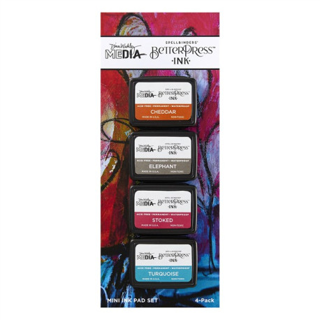 Spellbinders Dina's Faves BetterPress Ink Mini Set by Dina Wakley 4pezzi