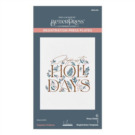 Spellbinders Happiest Holidays Registration Press Plate Set