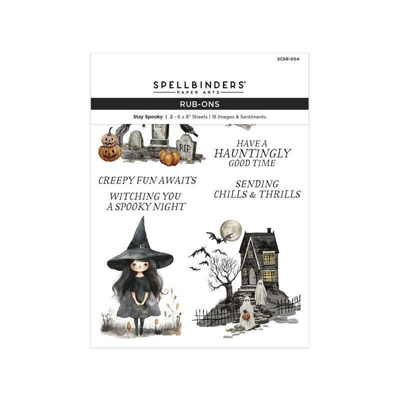 Spellbinders Stay Spooky Rub-On Sheets 2fogli