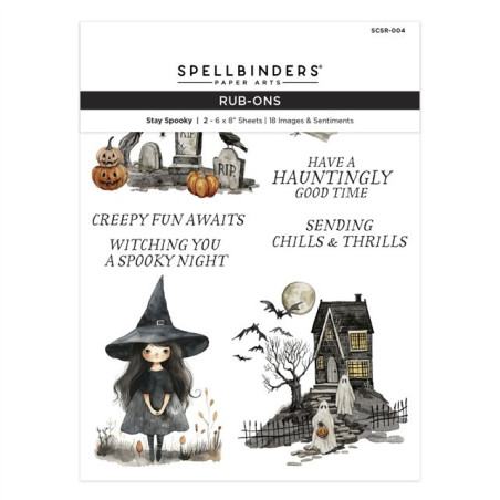 Spellbinders Stay Spooky Rub-On Sheets 2fogli