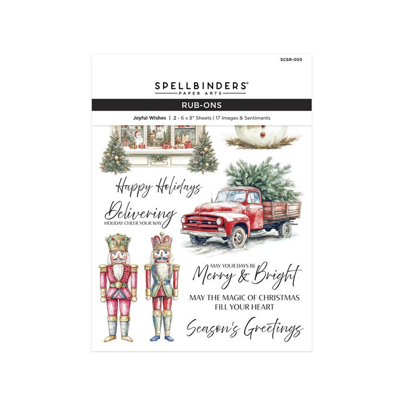 Spellbinders Joyful Wishes Rub-On Sheets 2fogli