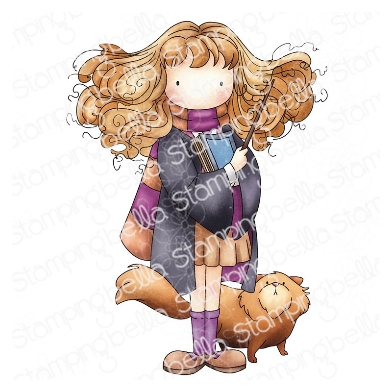 Stamping Bella Tiny Townie Witch in Training with Cat