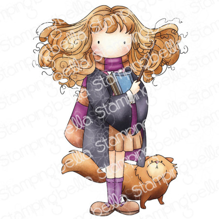 Stamping Bella Tiny Townie Witch in Training with Cat