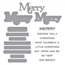 Spellbinders Merry Sentiments Clear Stamp & Die Set by Lisa Horton