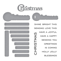 Spellbinders Christmas Sentiments Clear Stamp & Die Set by Lisa Horton
