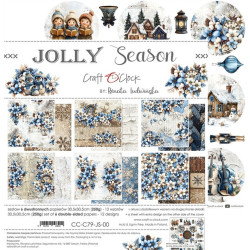 Craft o' Clock Jolly Season Paper Collection Set 30x30cm 6fg