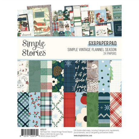 Simple Stories Simple Vintage Flannel Season Paper Pad 15x20cm