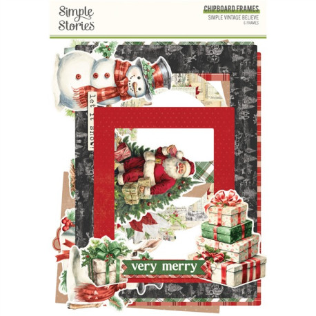 Simple Stories Simple Vintage Believe Chipboard Frames 6pz
