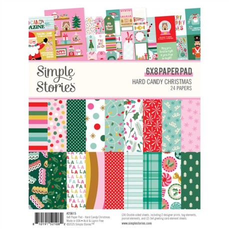 Simple Stories Hard Candy Christmas Paper Pad 15x20cm