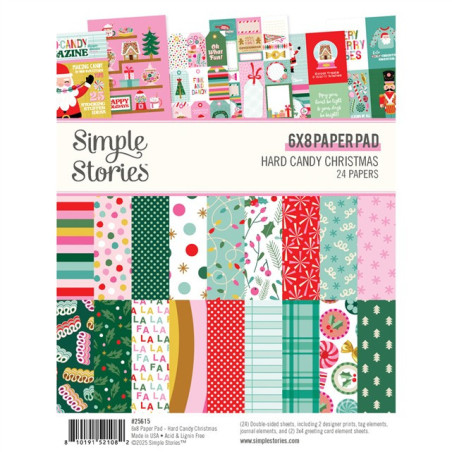 Simple Stories Hard Candy Christmas Paper Pad 15x20cm