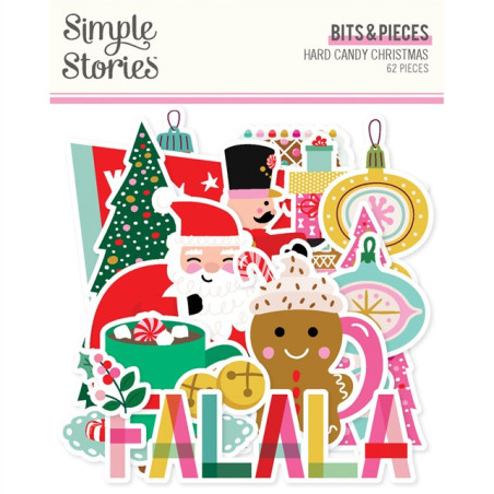 Simple Stories Hard Candy Christmas Bits & Pieces 62pz