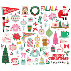 Simple Stories Hard Candy Christmas Bits & Pieces 62pz