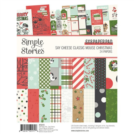 Simple Stories Say Cheese Classic Mouse Christmas Paper Pad 15x20cm
