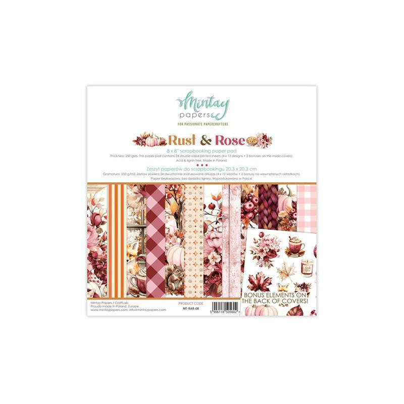 Mintay Papers Rust & Rose Paper Pad 20x20cm