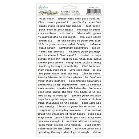 Mintay Papers Journal Paper Stickers Phrases 1 White
