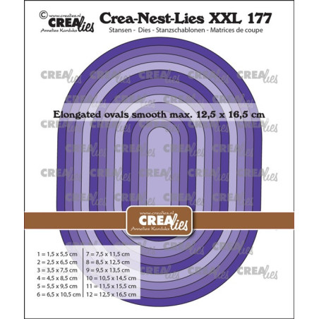 Crealies Crea-Nest-Lies XXL Dies No. 177 Elongated Ovals Smooth