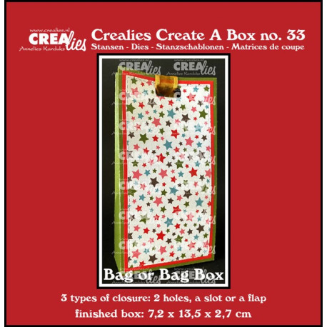 Crealies Create A Box No. 33 MEDIUM Bag / Bag Box for Gifts and Advent