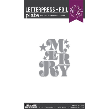 HERO ARTS Very Merry Letterpress + Foil Plate Merry