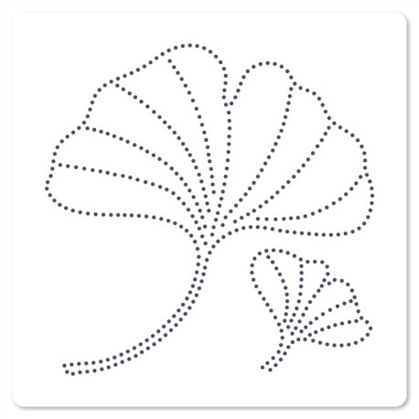 Florileges Stencil per piercing FEUILLES DE GINKGO 15x15cm