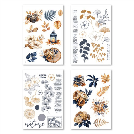 Florileges 4 Fogli Stickers GINKGO