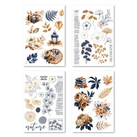 Florileges 4 Fogli Stickers GINKGO