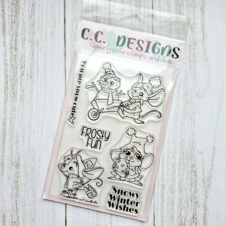 C.C. Design Mice Winter Clear Stamp