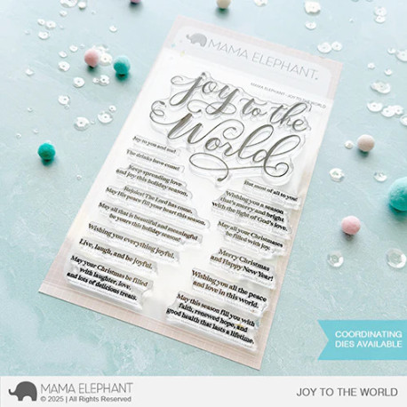 Mama Elephant JOY TO THE WORLD Clear Stamp