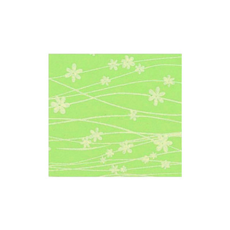 Foglio Moosgummi Righe e Fiori Verde 60x40cm
