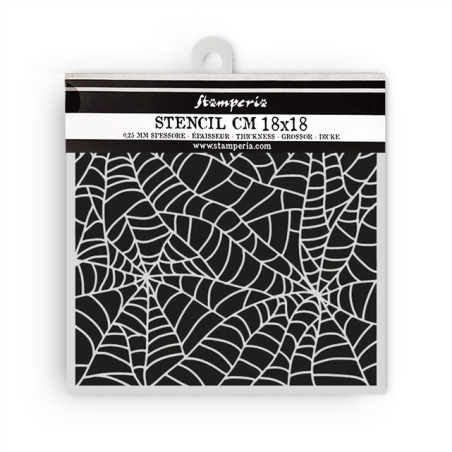 Stamperia Whispering Woods Thick Stencil Spider Pattern 18x18cm