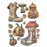 Stamperia Whispering Woods Silicon Mould A5 Boots and Pumpikin House