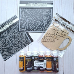 Stamperia Whispering Woods Thick Stencil Spider Pattern 18x18cm