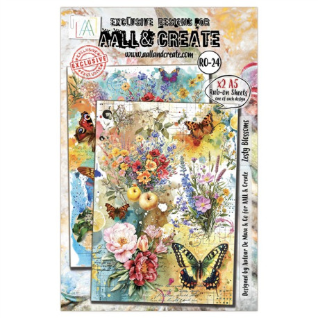 AALL & Create Radiant Florals A5 Rub-Ons Zesty Blossoms