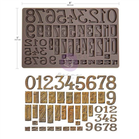 Prima Marketing Letterpress Numbers Decor Mould