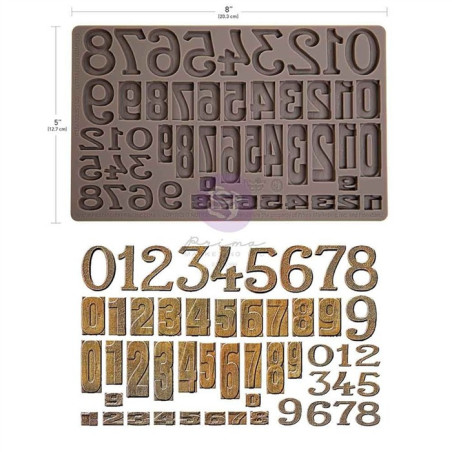 Prima Marketing Letterpress Numbers Decor Mould