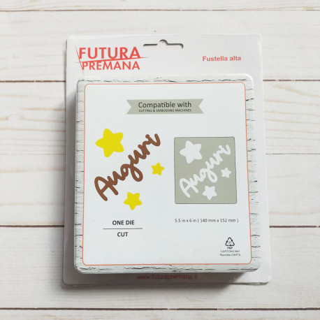 Fustella Alta Futura Premana Auguri con stelle 4700