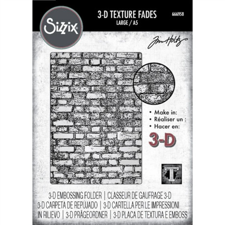 Sizzix 3D Texture Fades by Tim Holtz A5 Brickwork 666958