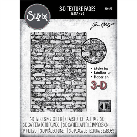Sizzix 3D Texture Fades by Tim Holtz A5 Brickwork 666958